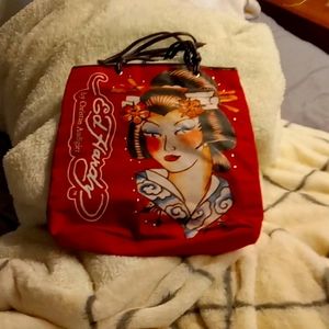 Ed Hardy bag red with geisha girl